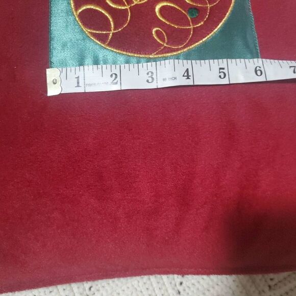 Christmas Ornament Red/Burgundy Throw Pillow - Picture 4 of 4